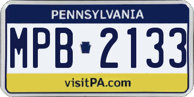 PA license plate MPB2133
