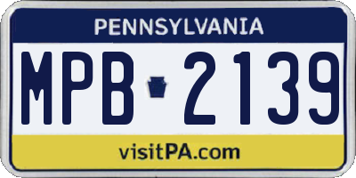 PA license plate MPB2139