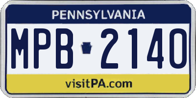 PA license plate MPB2140