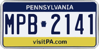 PA license plate MPB2141