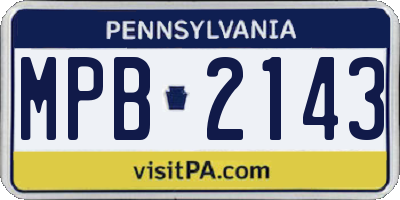 PA license plate MPB2143