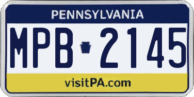 PA license plate MPB2145