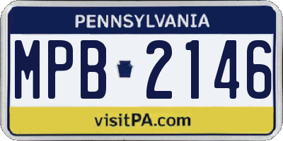 PA license plate MPB2146