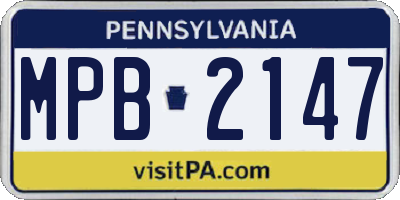 PA license plate MPB2147