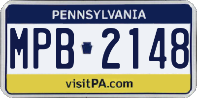 PA license plate MPB2148