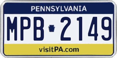 PA license plate MPB2149