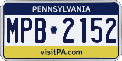 PA license plate MPB2152