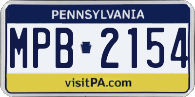 PA license plate MPB2154