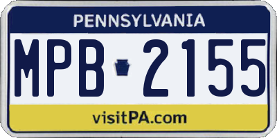 PA license plate MPB2155