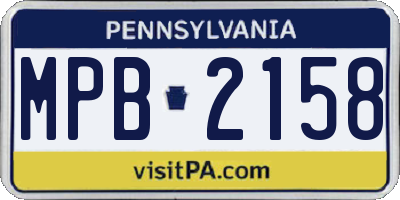 PA license plate MPB2158