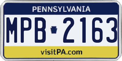 PA license plate MPB2163