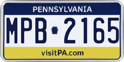 PA license plate MPB2165