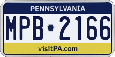 PA license plate MPB2166