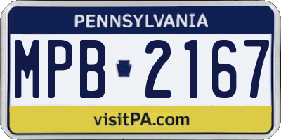 PA license plate MPB2167