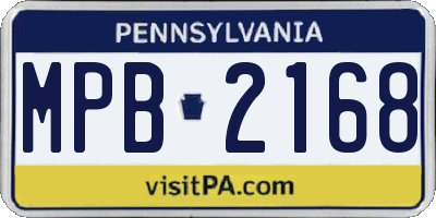 PA license plate MPB2168