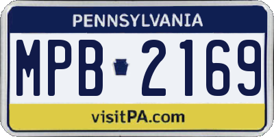 PA license plate MPB2169