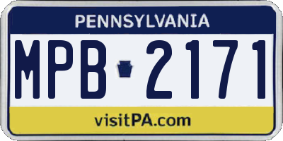 PA license plate MPB2171