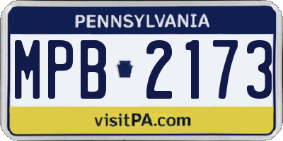 PA license plate MPB2173