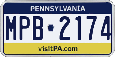 PA license plate MPB2174