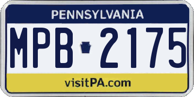 PA license plate MPB2175