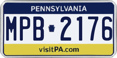 PA license plate MPB2176