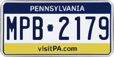PA license plate MPB2179
