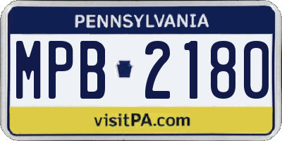 PA license plate MPB2180