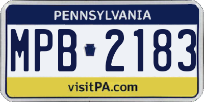 PA license plate MPB2183