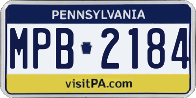 PA license plate MPB2184