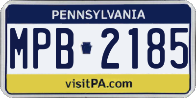 PA license plate MPB2185