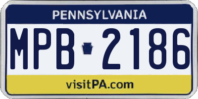 PA license plate MPB2186