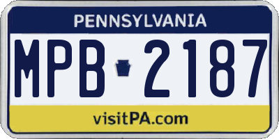 PA license plate MPB2187