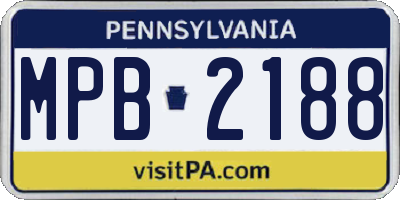 PA license plate MPB2188