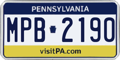 PA license plate MPB2190