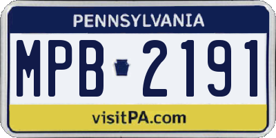 PA license plate MPB2191