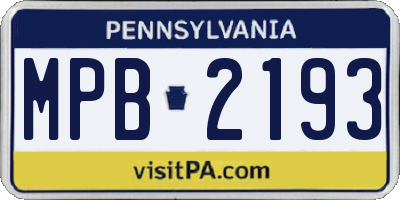 PA license plate MPB2193