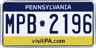 PA license plate MPB2196