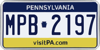 PA license plate MPB2197