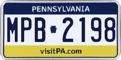 PA license plate MPB2198
