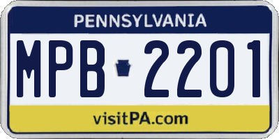 PA license plate MPB2201