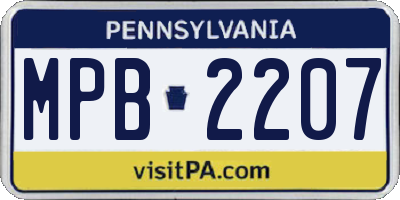 PA license plate MPB2207