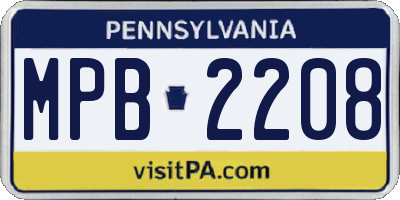 PA license plate MPB2208