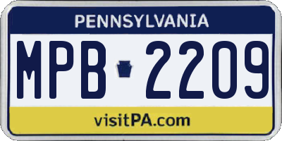 PA license plate MPB2209