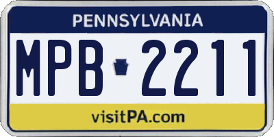 PA license plate MPB2211