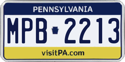 PA license plate MPB2213
