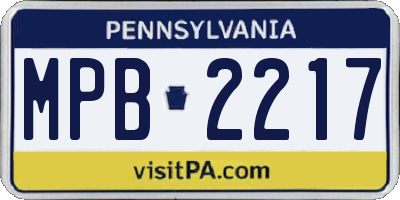 PA license plate MPB2217