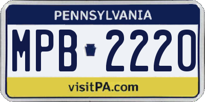 PA license plate MPB2220