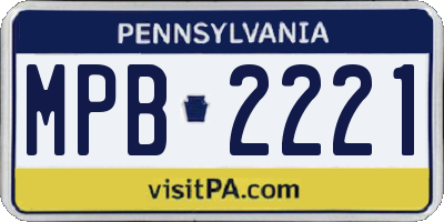 PA license plate MPB2221