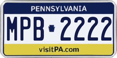 PA license plate MPB2222