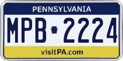 PA license plate MPB2224